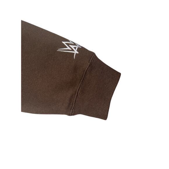 WWE X STONE COLD STEVE AUSTIN Thick Heavy Hoodie HELL YEAH Red BROWN Size L - Picture 4 of 6